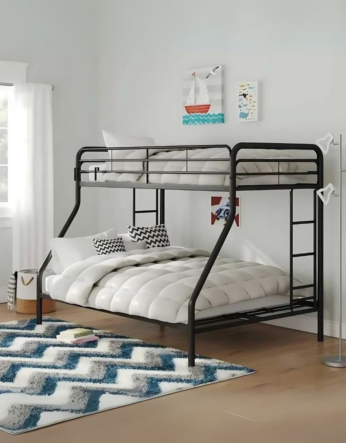 سرير بطابقين حديد 180×120×200 سم - اسود كود Bunkbed13035 _