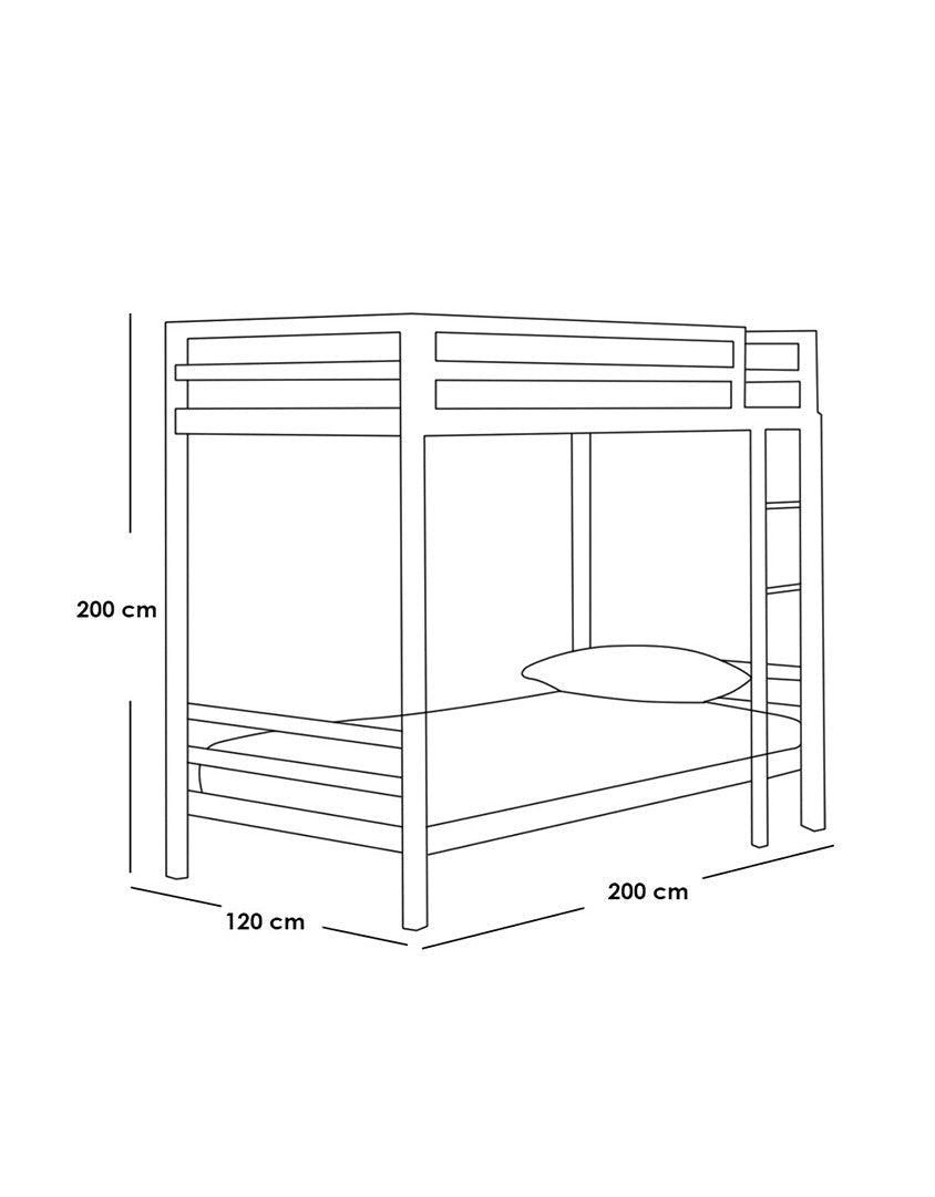 سرير بطابقين حديد 200×120×200 سم - أسود كود Bunkbed13021 _