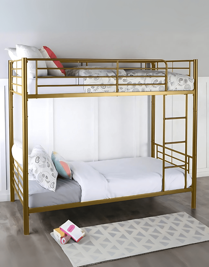 سرير بطابقين حديد 200×120×200 سم - ذهبي كود Bunkbed13020 _