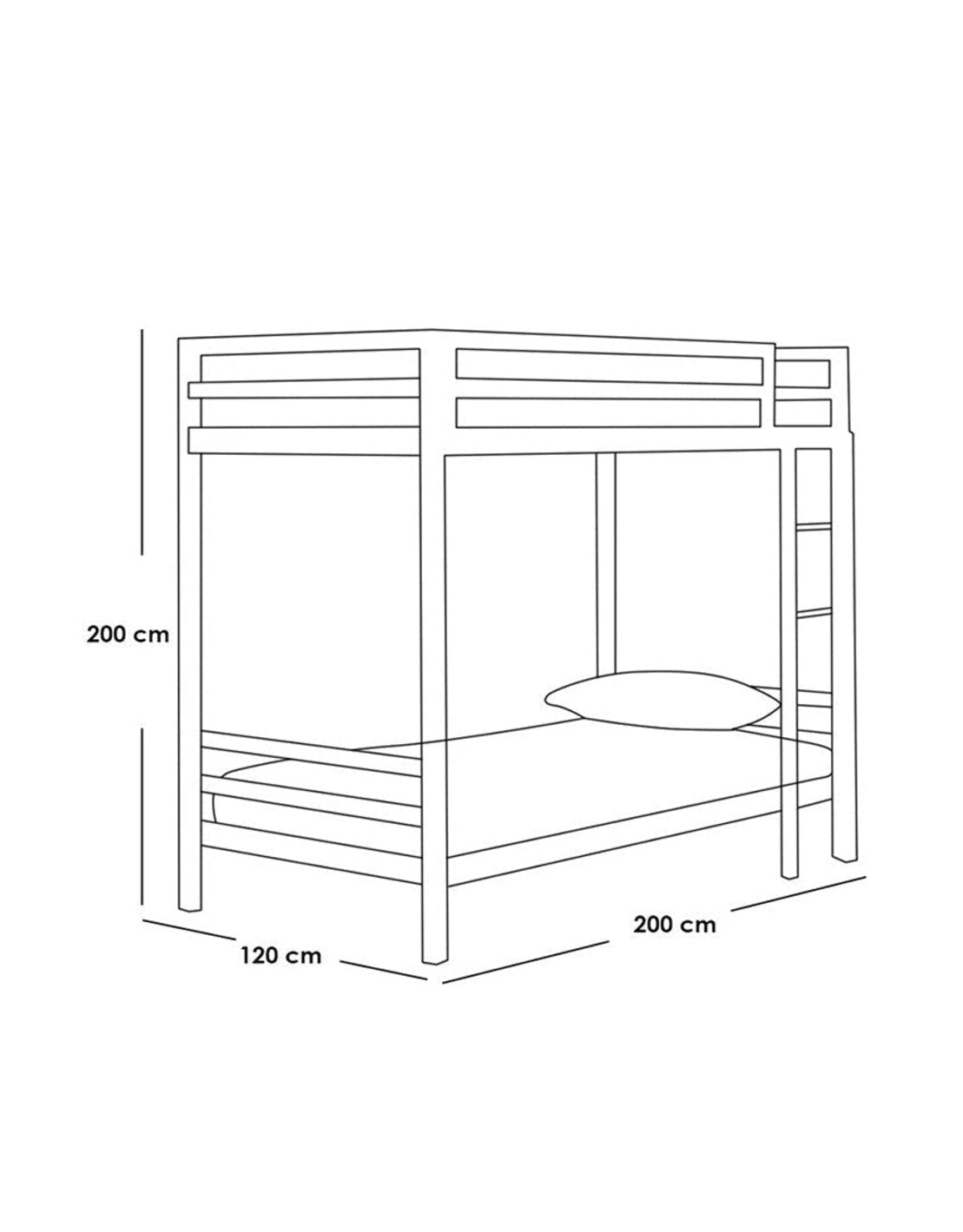 سرير بطابقين حديد 200×120×200 سم - ذهبي كود Bunkbed13020 _