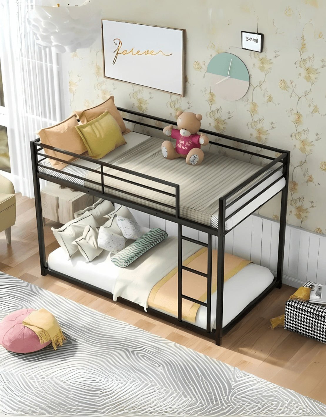 سرير بطابقين حديد أسود - 180×200×120 سم كود Bunkbed13001 _