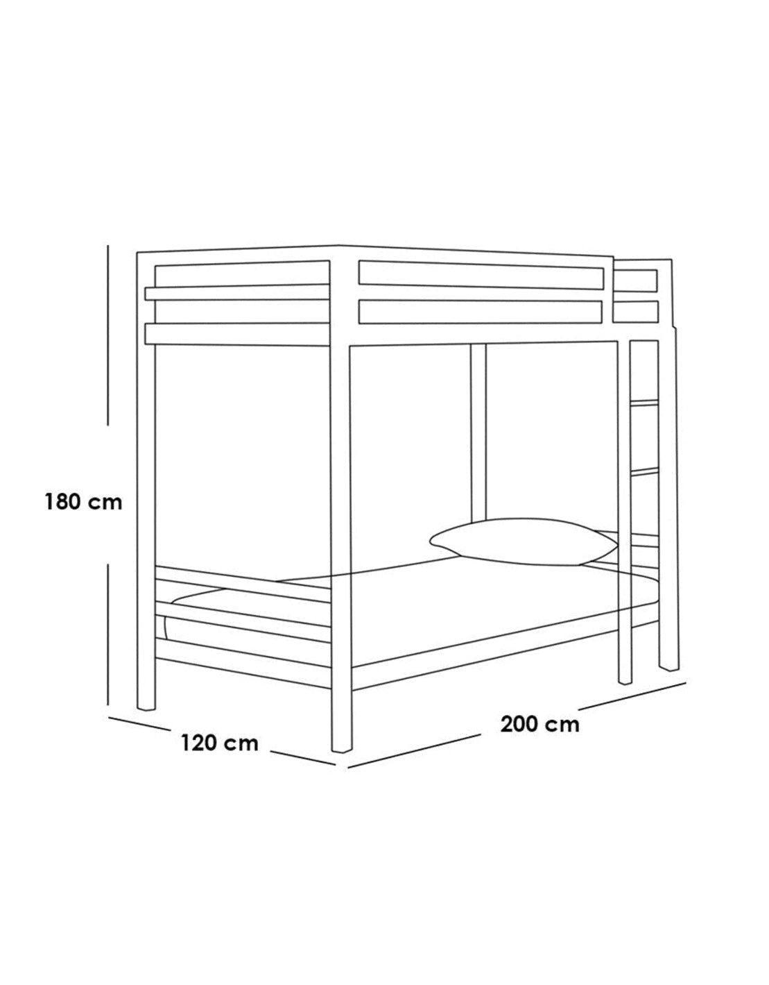 سرير بطابقين حديد أسود - 180×200×120 سم كود Bunkbed13025 _