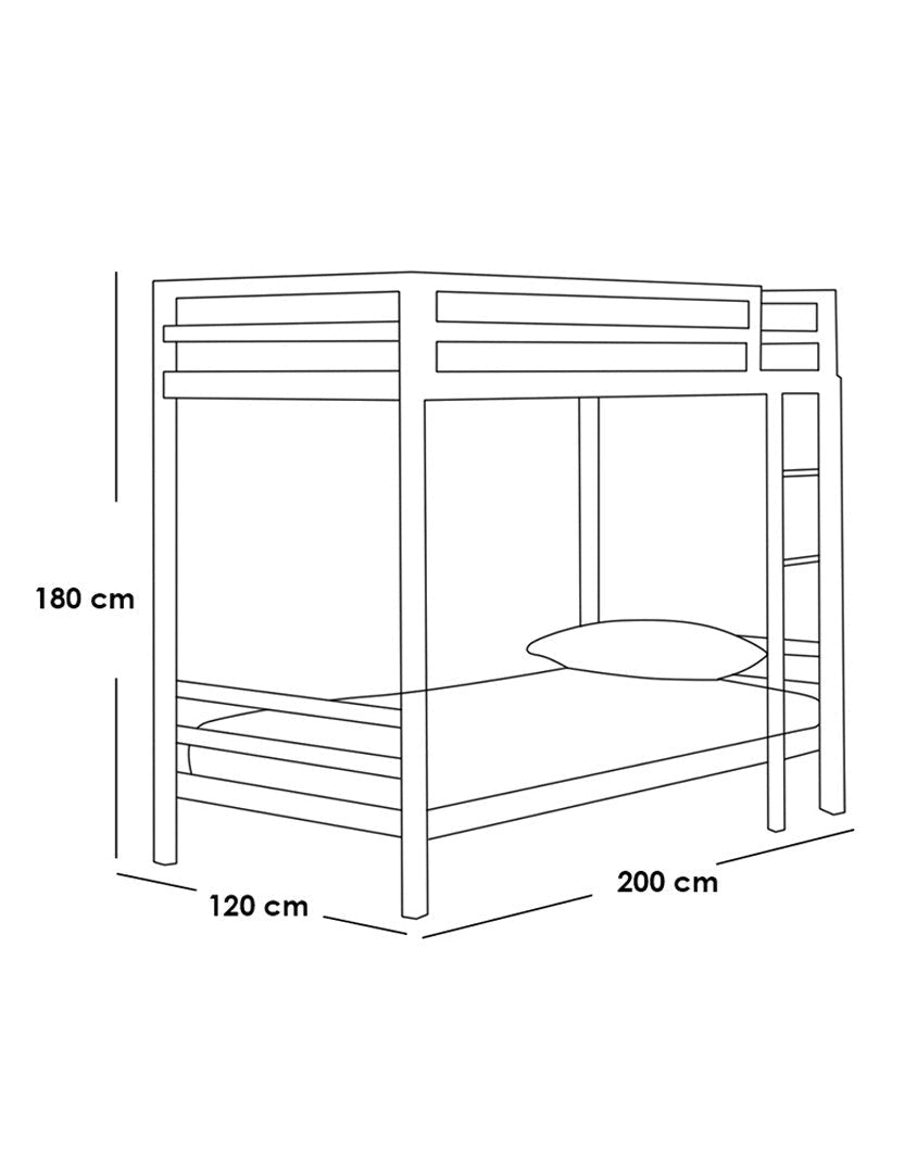 سرير بطابقين حديد رمادي - 180×200×120 سم كود Bunkbed13017 _