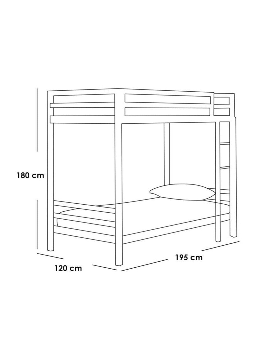 سرير بطابقين معدن 180×120×195 سم - ابيض كود Bunkbed13019 _