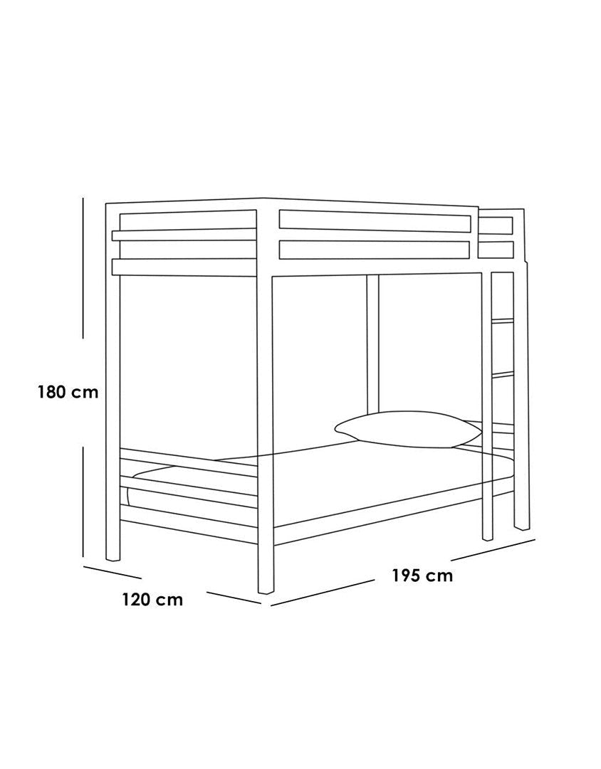 سرير بطابقين معدن 180×120×195 سم - ابيض كود Bunkbed13019 _