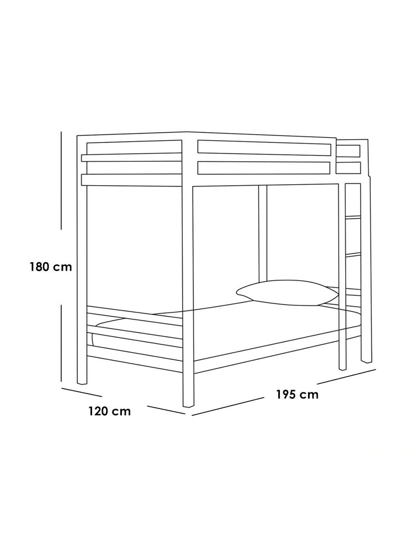 سرير بطابقين معدن 180×120×195 سم - أسود كود Bunkbed13031 _