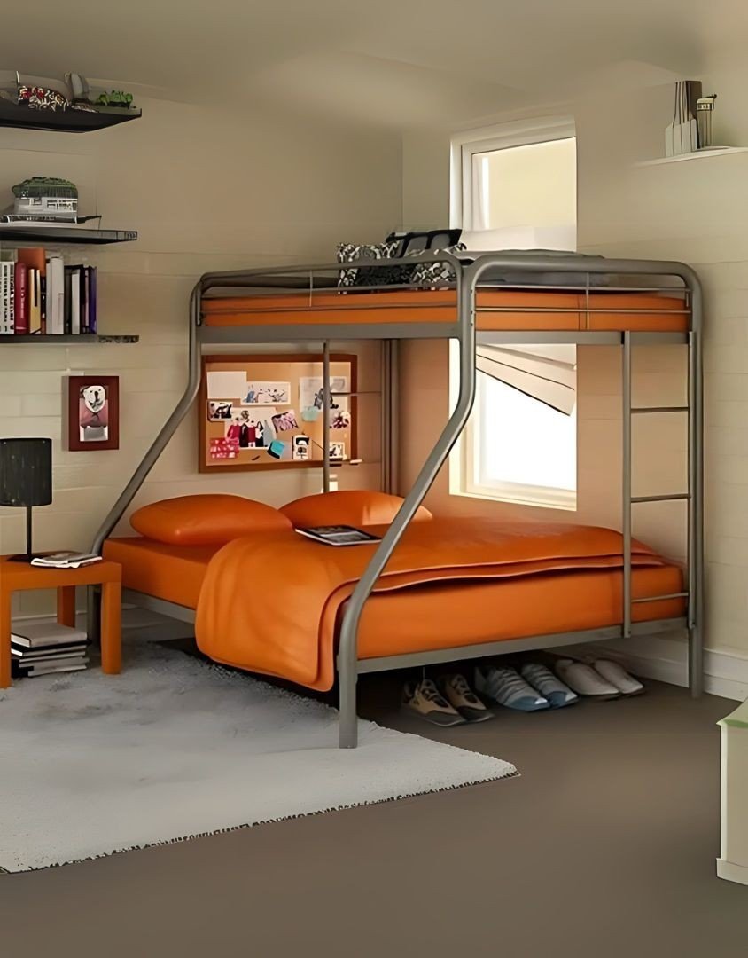 سرير بطابقين معدن رمادي - 200×120×180 سم كود Bunkbed1301040 _