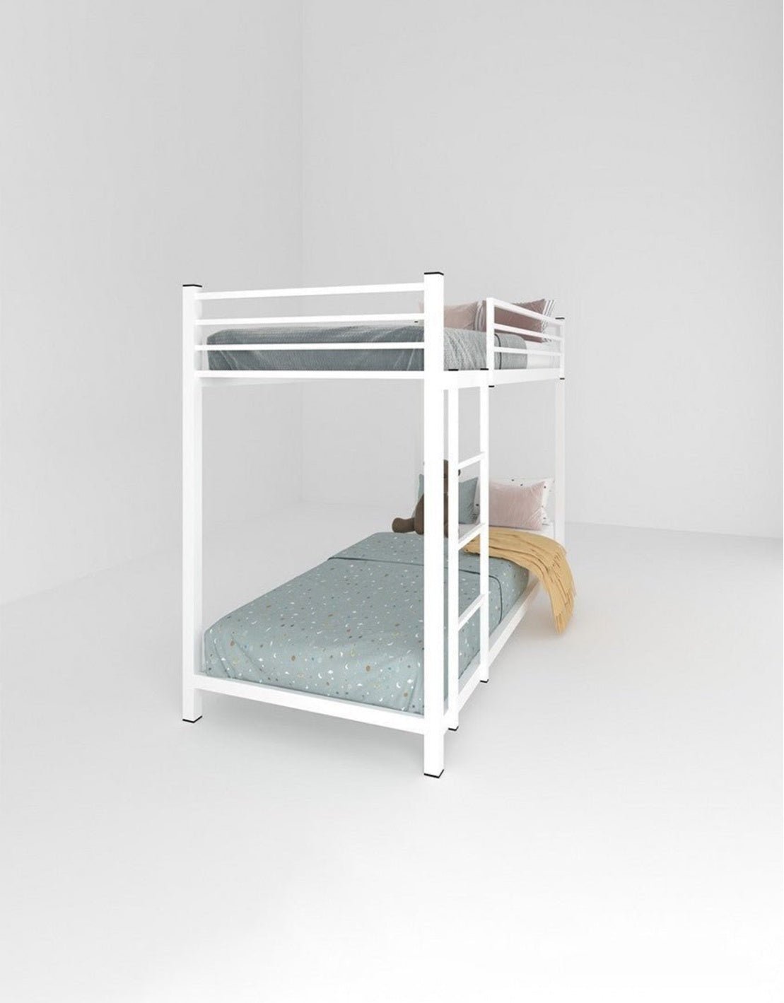 سرير بطابقين ستيل 130×81×203 سم - أبيض كود Bunkbed13028 _