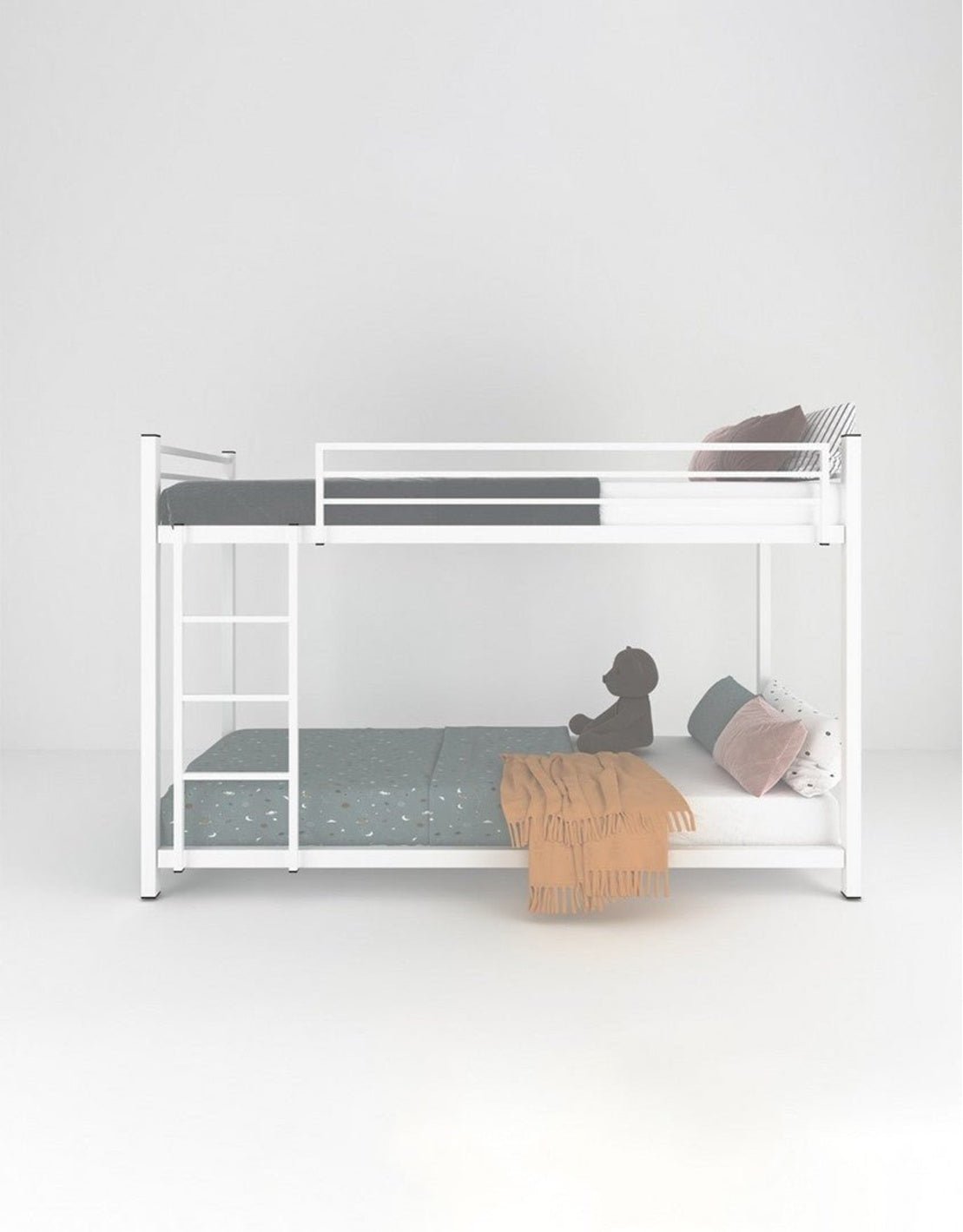 سرير بطابقين ستيل 130×81×203 سم - أبيض كود Bunkbed13028 _