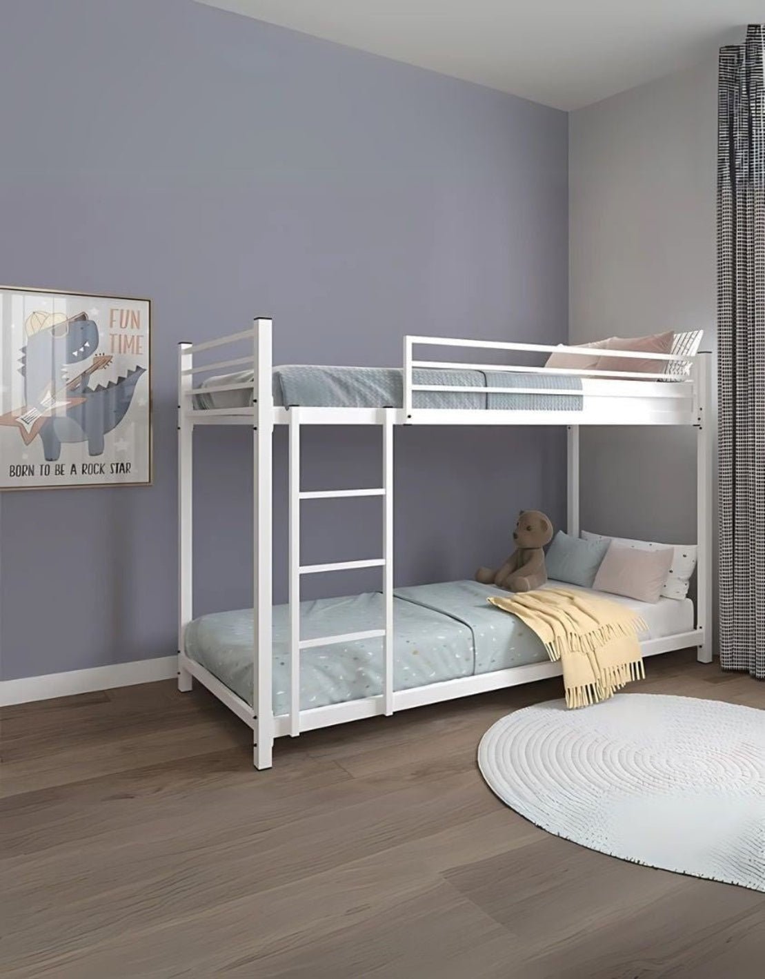 سرير بطابقين ستيل 130×81×203 سم - أبيض كود Bunkbed13028 _