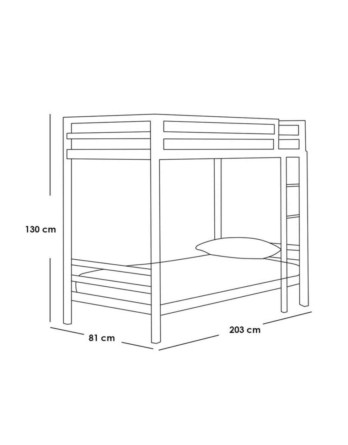 سرير بطابقين ستيل 130×81×203 سم - أبيض كود Bunkbed13028 _