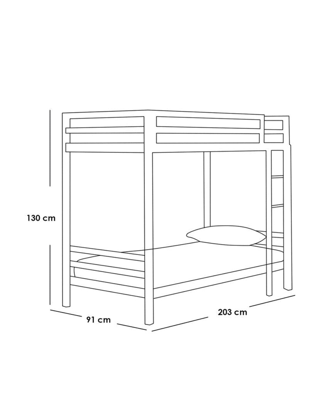 سرير بطابقين ستيل 130×91×203 سم - أزرق كود Bunkbed13016 _
