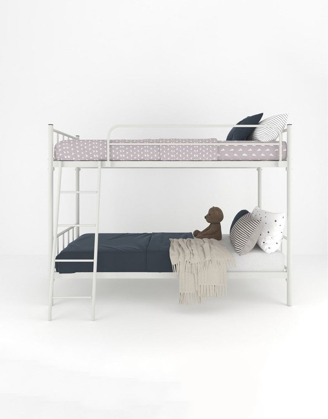 سرير بطابقين ستيل 150×80×200 سم - أبيض كود Bunkbed13005