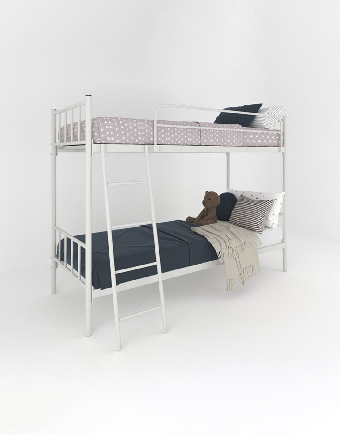 سرير بطابقين ستيل 150×80×200 سم - أبيض كود Bunkbed13005