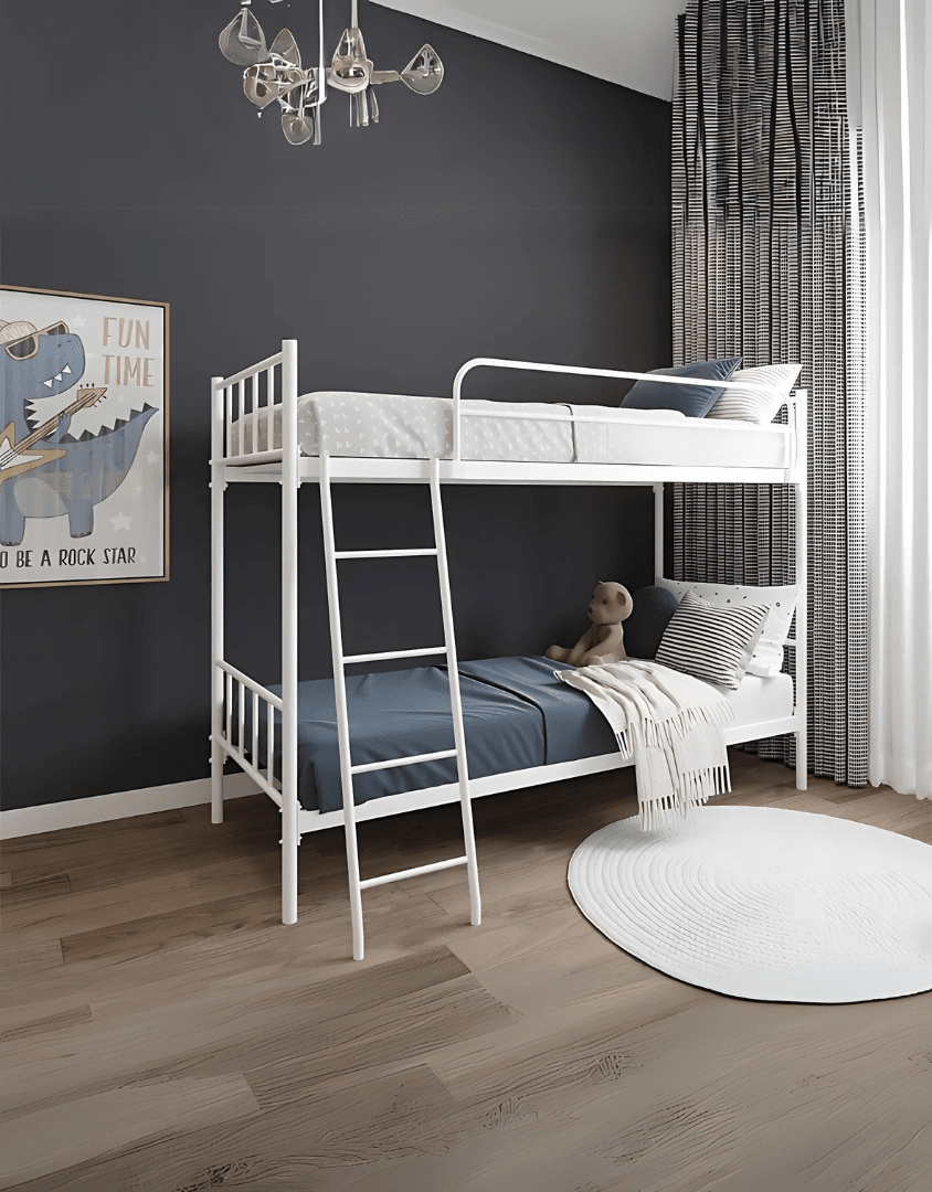سرير بطابقين ستيل 150×80×200 سم - أبيض كود Bunkbed13005 _