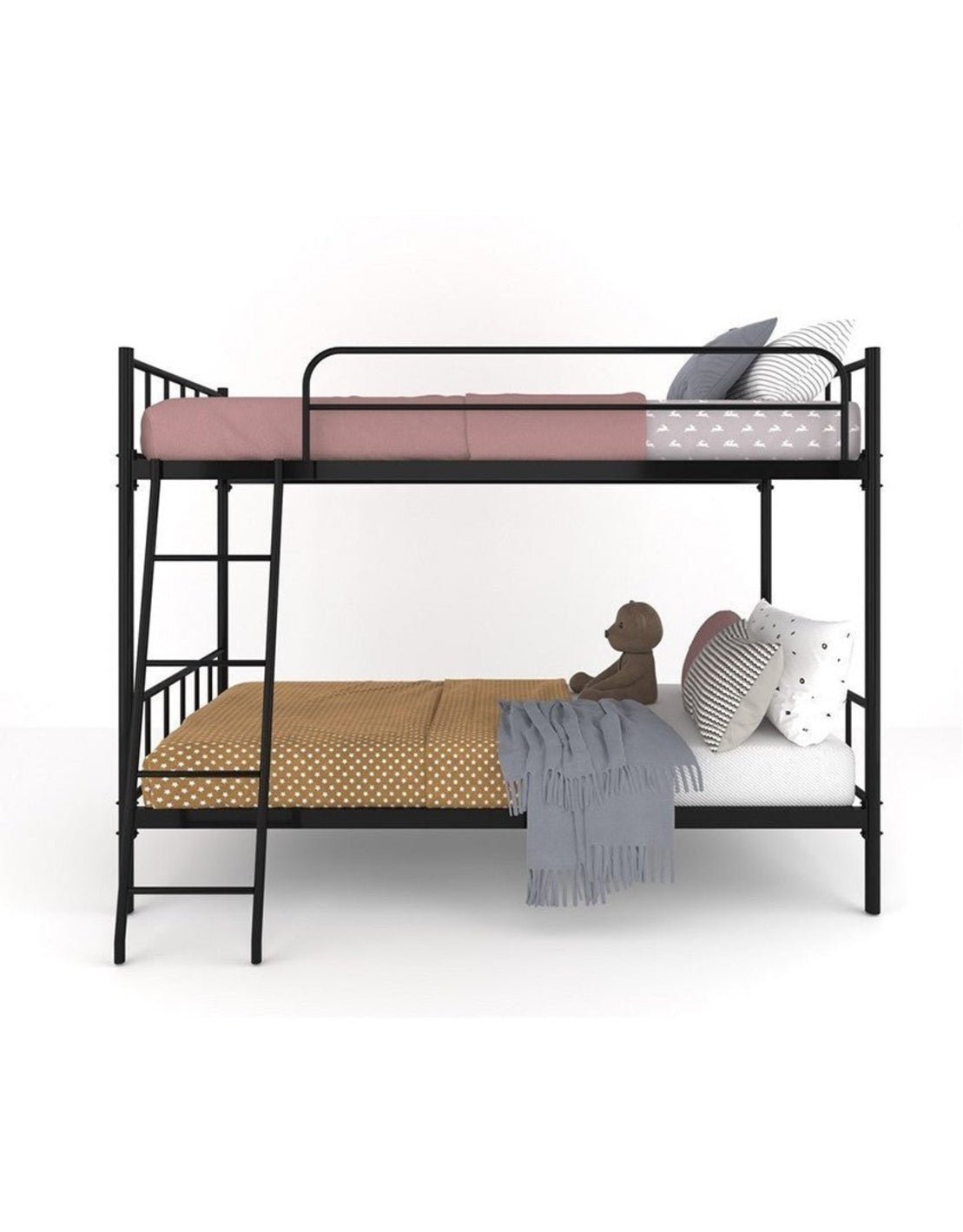 سرير بطابقين ستيل 150×91×203 سم - أسود كود Bunkbed13010 _