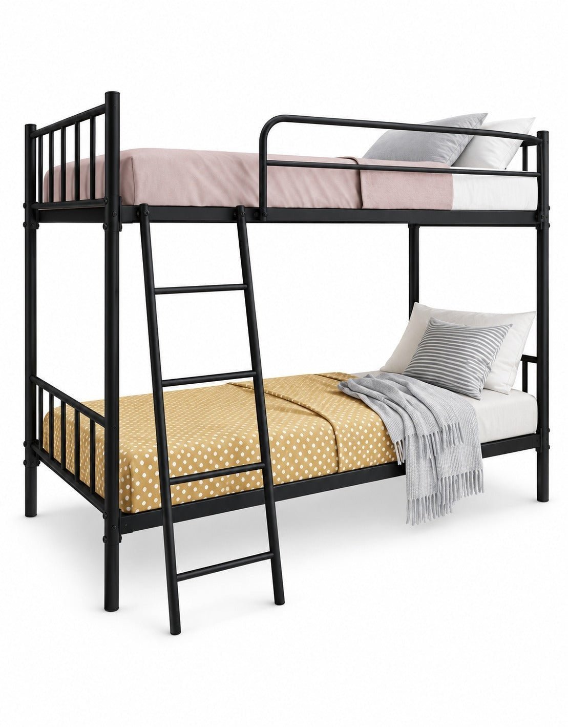 سرير بطابقين ستيل 150×91×203 سم - أسود كود Bunkbed13010 _