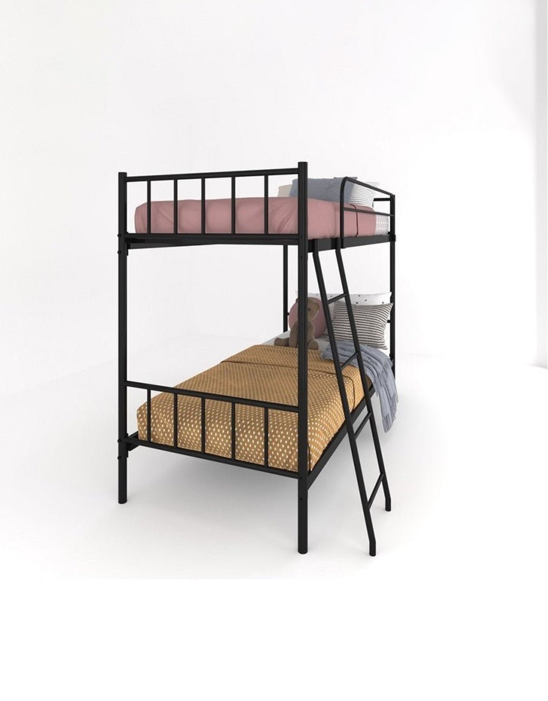 سرير بطابقين ستيل 150×91×203 سم - أسود كود Bunkbed13010 _