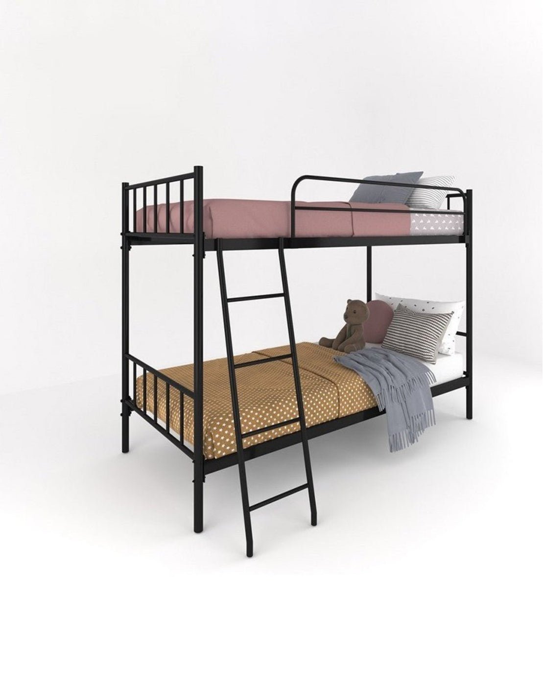 سرير بطابقين ستيل 150×91×203 سم - أسود كود Bunkbed13010 _