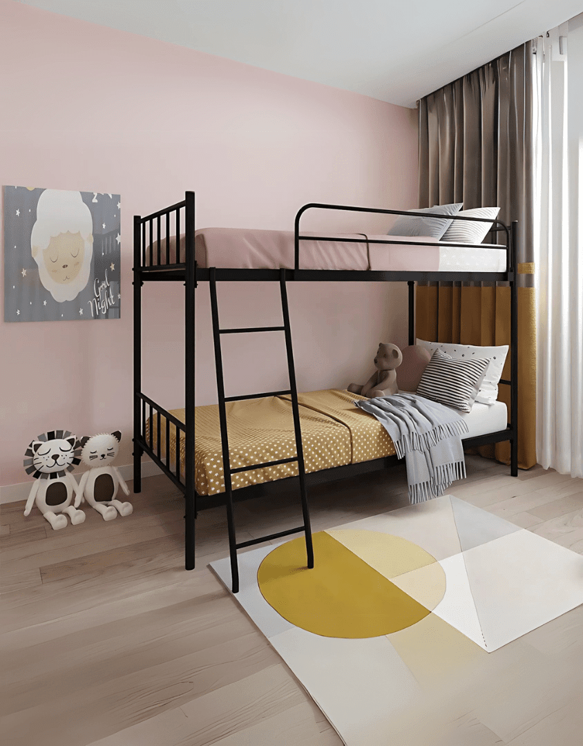 سرير بطابقين ستيل 150×91×203 سم - أسود كود Bunkbed13010 _