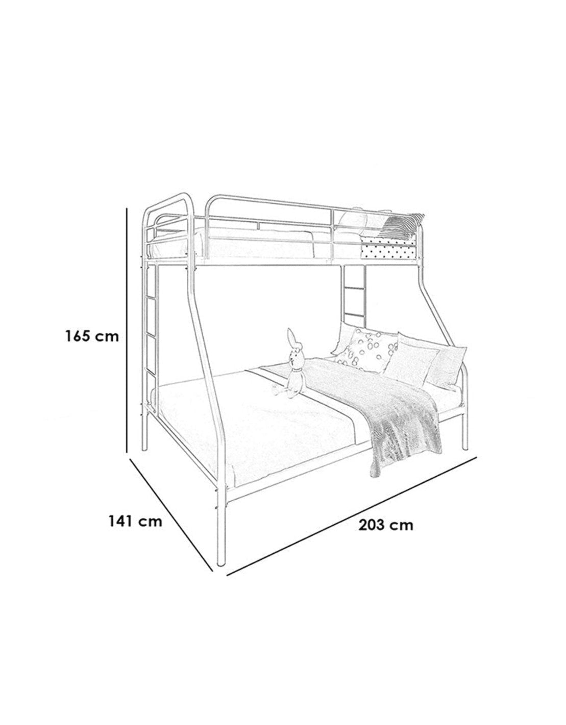 سرير بطابقين ستيل 165×141×203 سم - أزرق كود Bunkbed13011 _