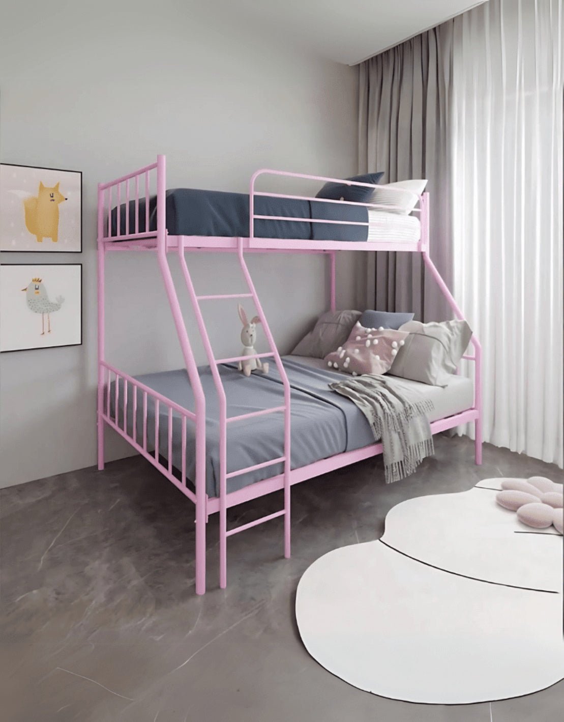 سرير بطابقين ستيل 180×140×203 سم - زهري كود Bunkbed13004 _