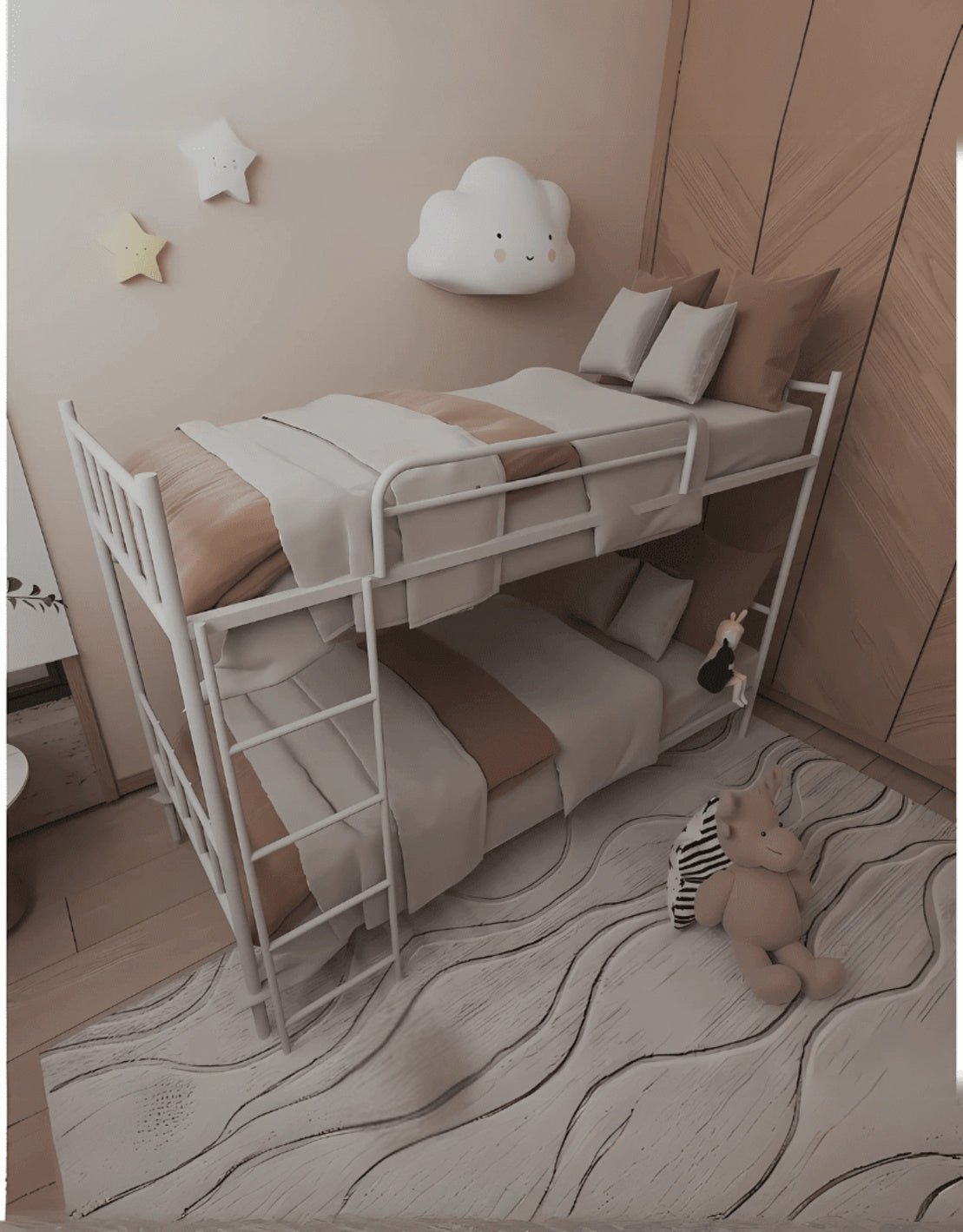 سرير بطابقين ستيل 202x80x150 سم كود Bunkbed13013 _