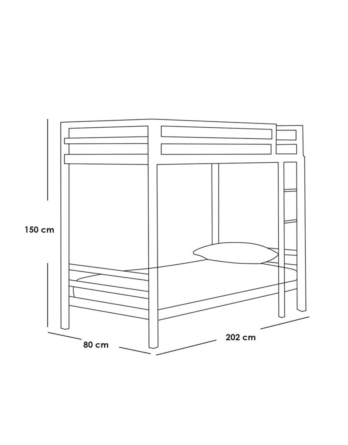 سرير بطابقين ستيل 202x80x150 سم كود Bunkbed13013 _
