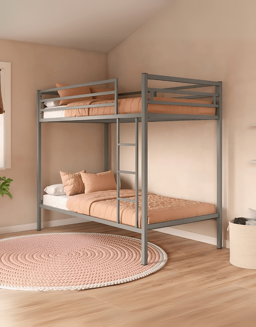 سرير دورين حديد 100 ×180×200سم - رمادي كود Bunkbed13006 _