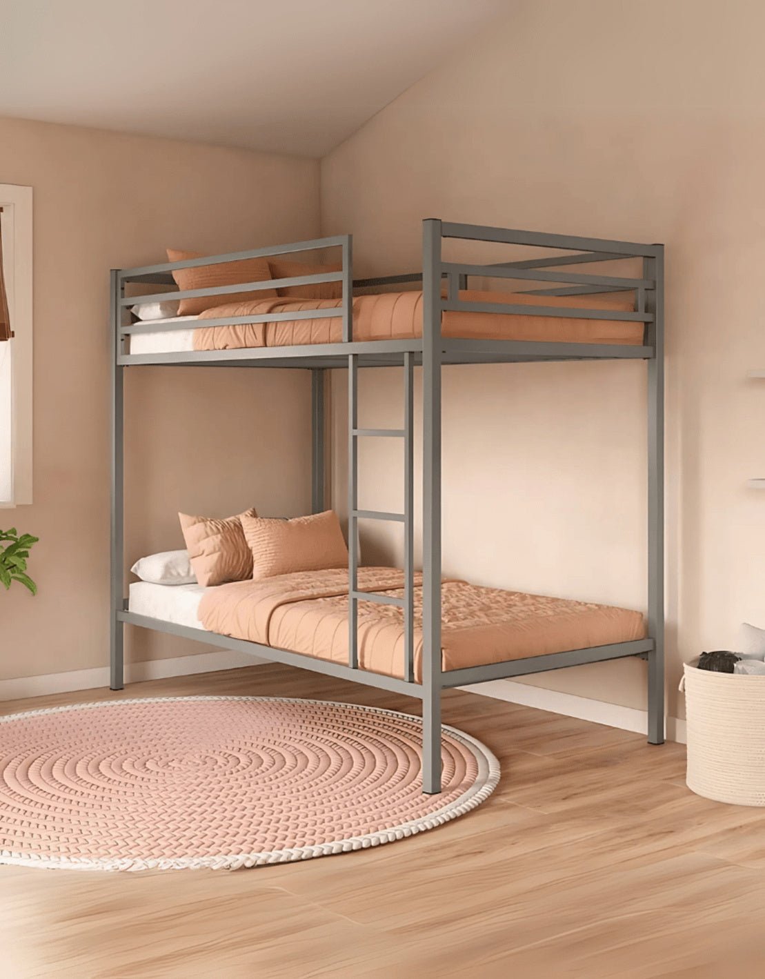 سرير دورين حديد 100 ×180×200سم - رمادي كود Bunkbed13006 _