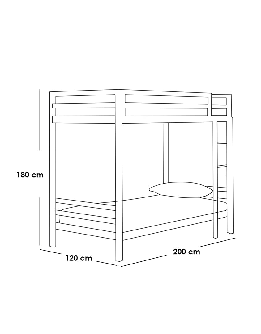 سرير دورين حديد 180×120×200 سم - ابيض كود Bunkbed13029 _
