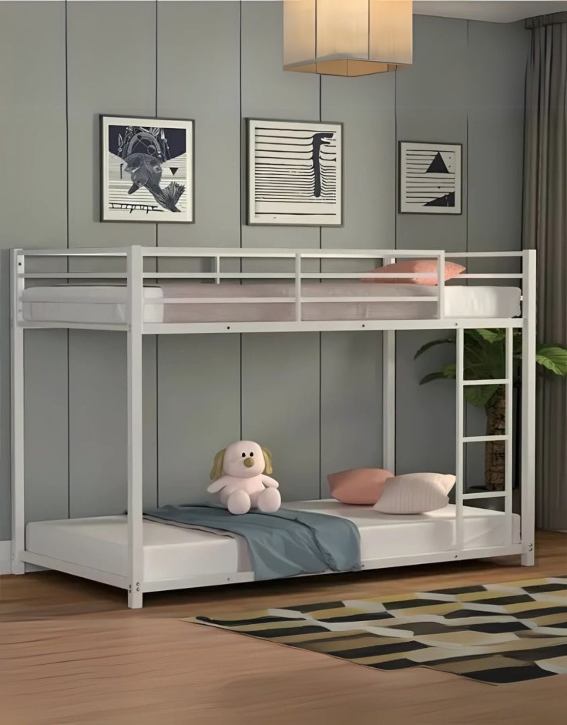 سرير دورين حديد 180×120×200 سم - ابيض كود Bunkbed13029 _