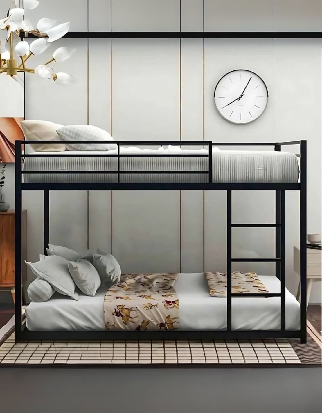 سرير دورين و دريسنج ستيل - أسود و أبيض كود Bunkbed13023