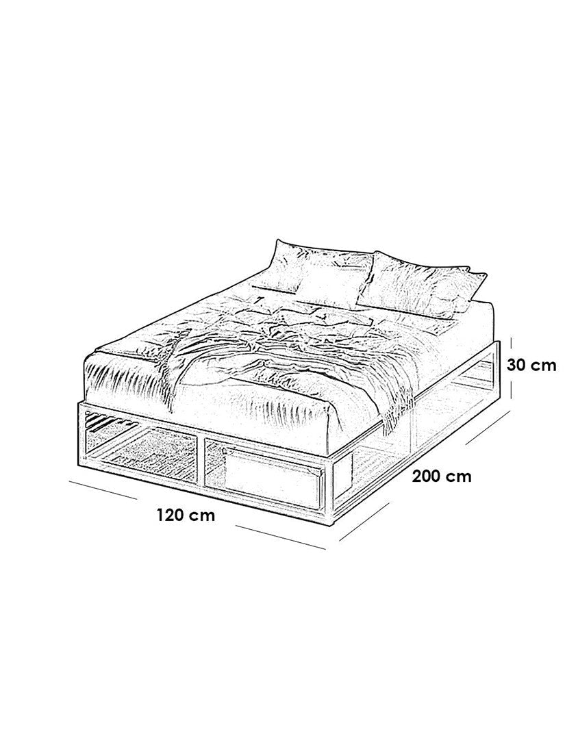 سرير فردي حديد 120×30×200 سم - اسود كود Bunkbed13015 _