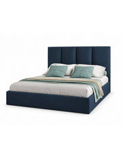 سرير فردي خشب ام دي اف و قماش قطيفة أزرق كود bed5010 _
