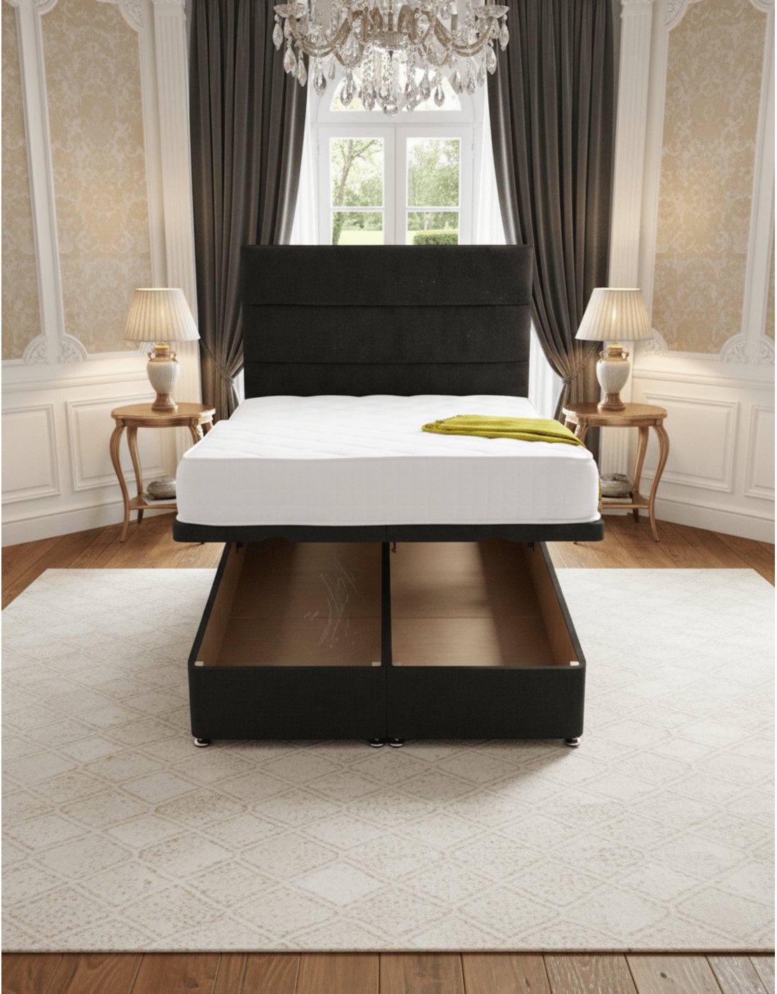 سرير خشب كونتر كابيتونيه كود bed5005 _