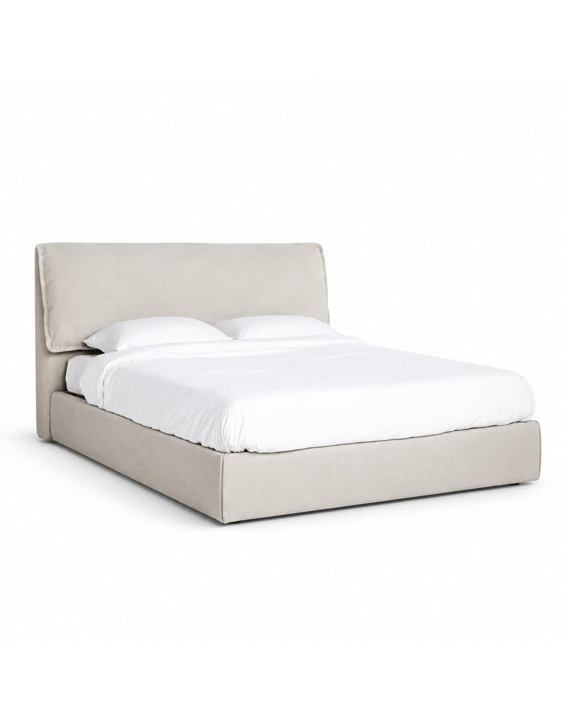 سرير خشب كونتر و قماش قطيفة بيج كود bed5031