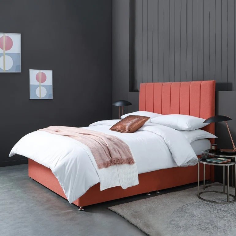 سرير خشب كونتر و قماش قطيفة كود bed5007 _