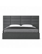 سرير خشب كونتر و قماش قطيفة رمادي غامق كود bed5028