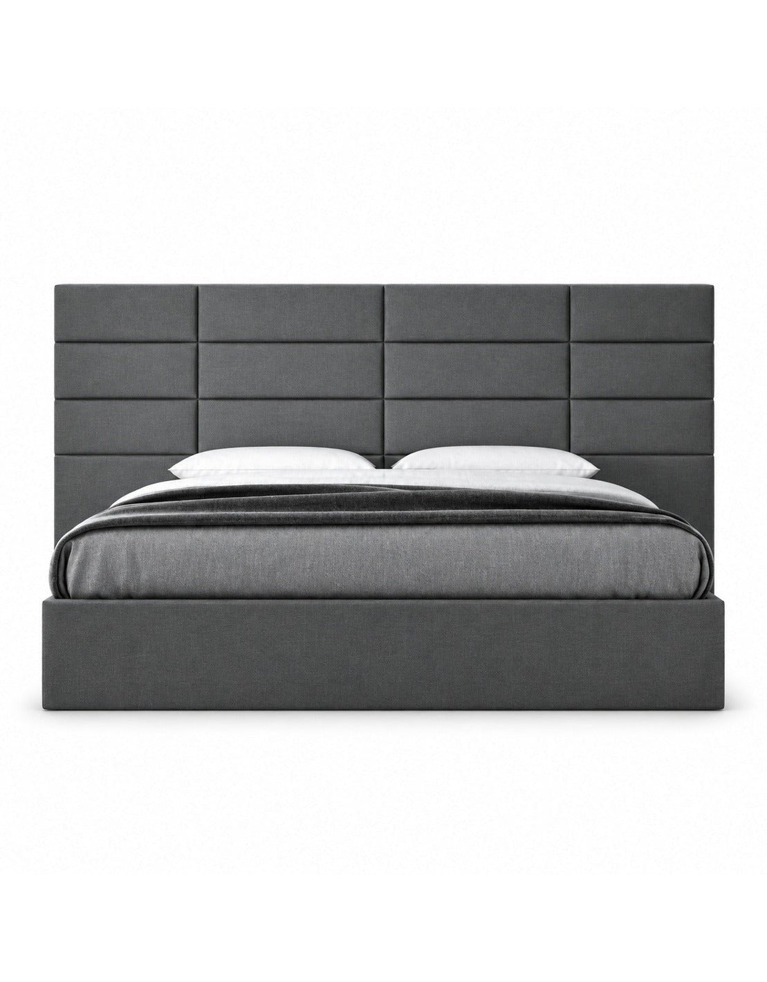 سرير خشب كونتر و قماش قطيفة رمادي غامق كود bed5028