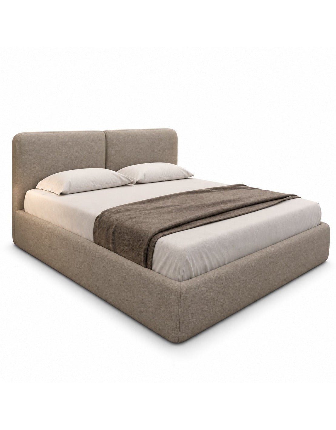 سرير خشب كونتر و قماش قطيفةرمادي كود bed5044 _