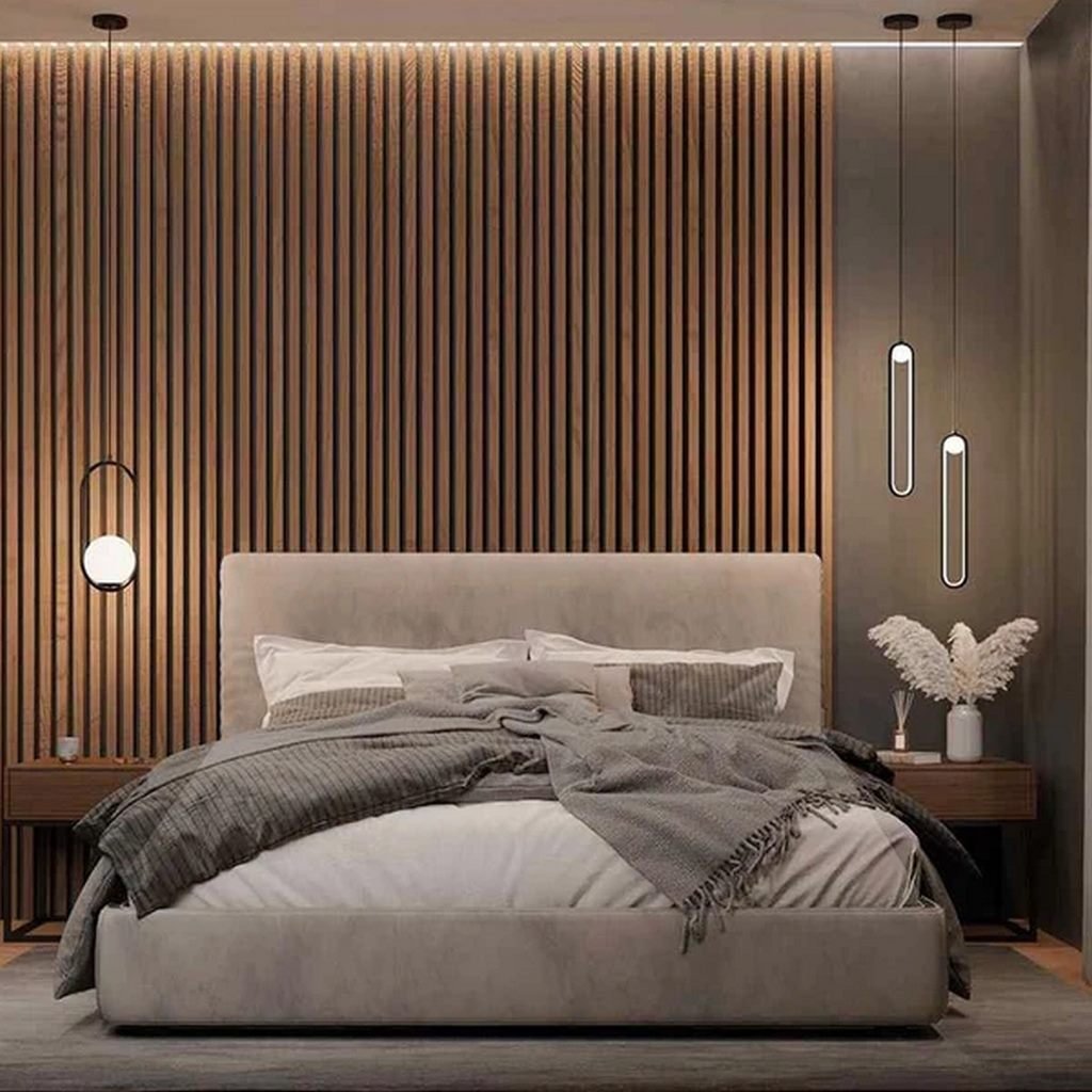 سرير كوين خشب ام دي اف و قماش هامر قطيفة بيج كود bed5036 _