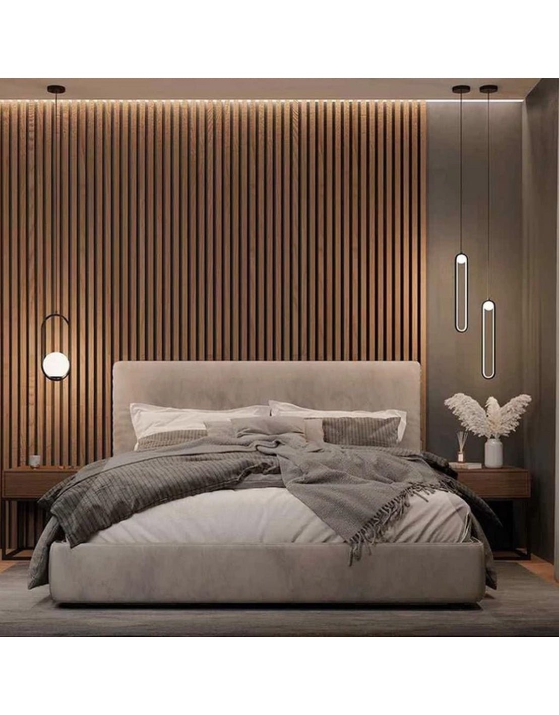 سرير كوين خشب ام دي اف و قماش هامر قطيفة بيج كود bed5036 _