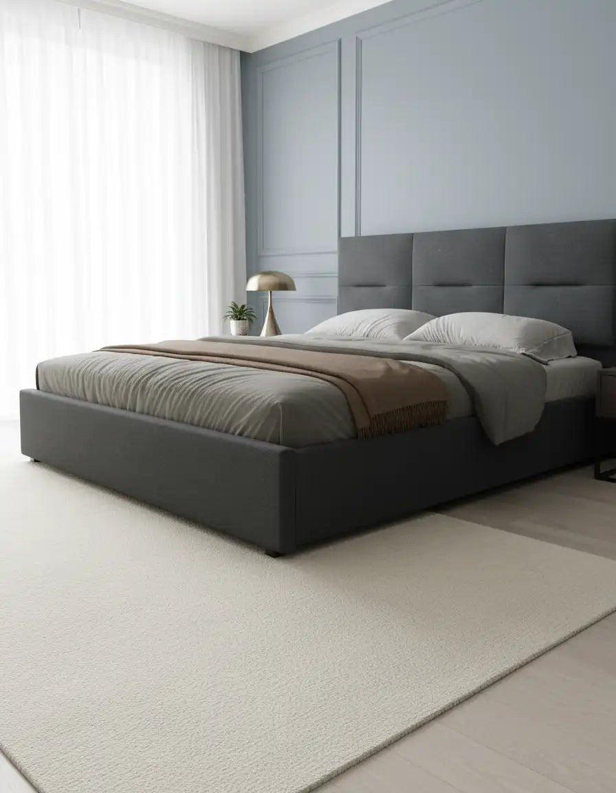 سرير كينج خشب ام دي اف و قماش قطيفة- كود bed5055 _