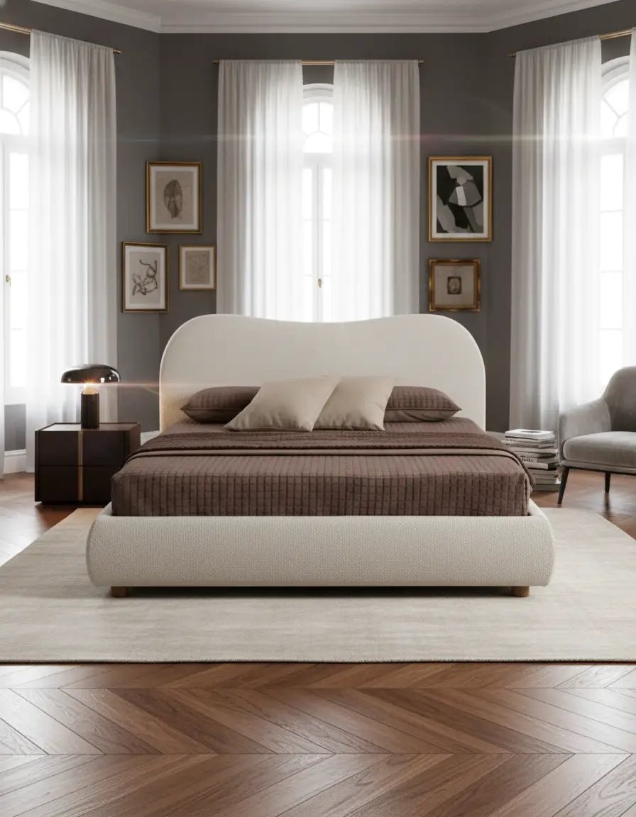 سرير كينج خشب ام دي اف و قماش قطيفة- كود bed5056 _
