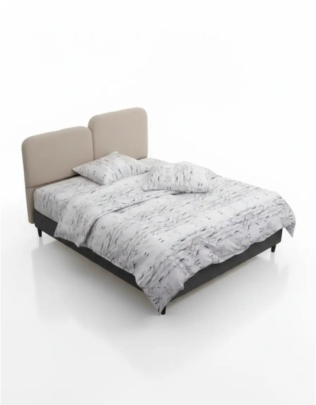 سرير كينج خشب ام دي اف و قماش قطيفة- كود bed5057