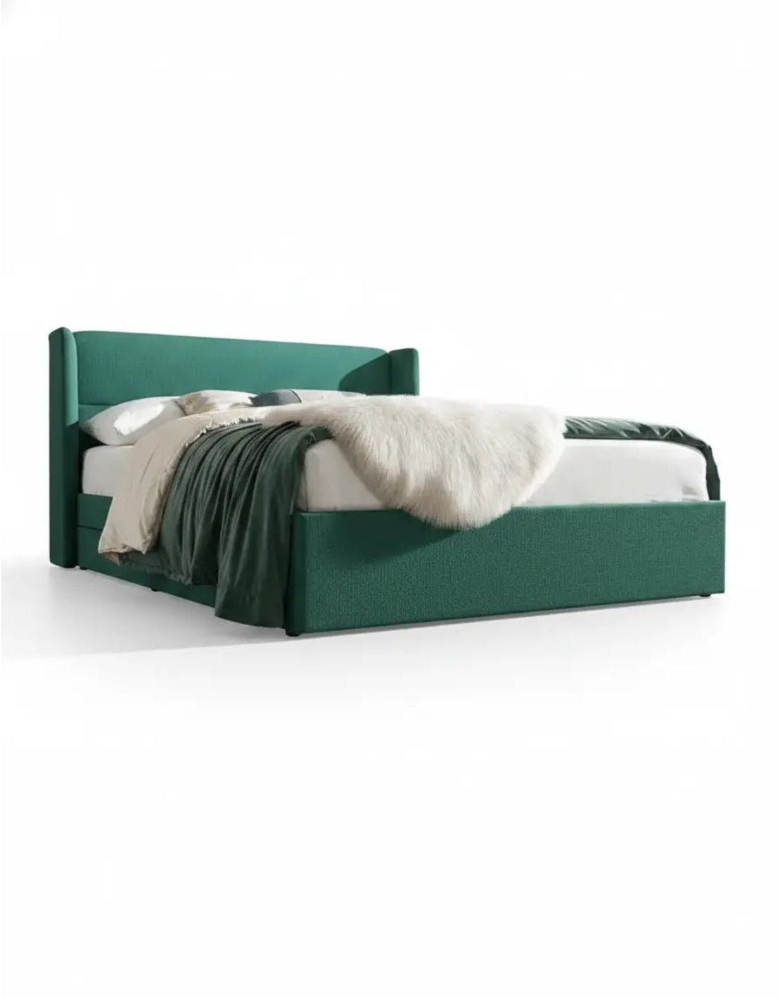 سرير كينج خشب كونتر و قماش كتان كود bed5045 _
