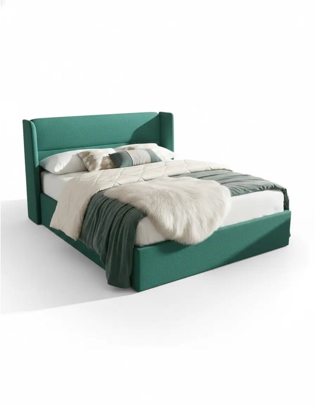 سرير كينج خشب كونتر و قماش كتان كود bed5045 _