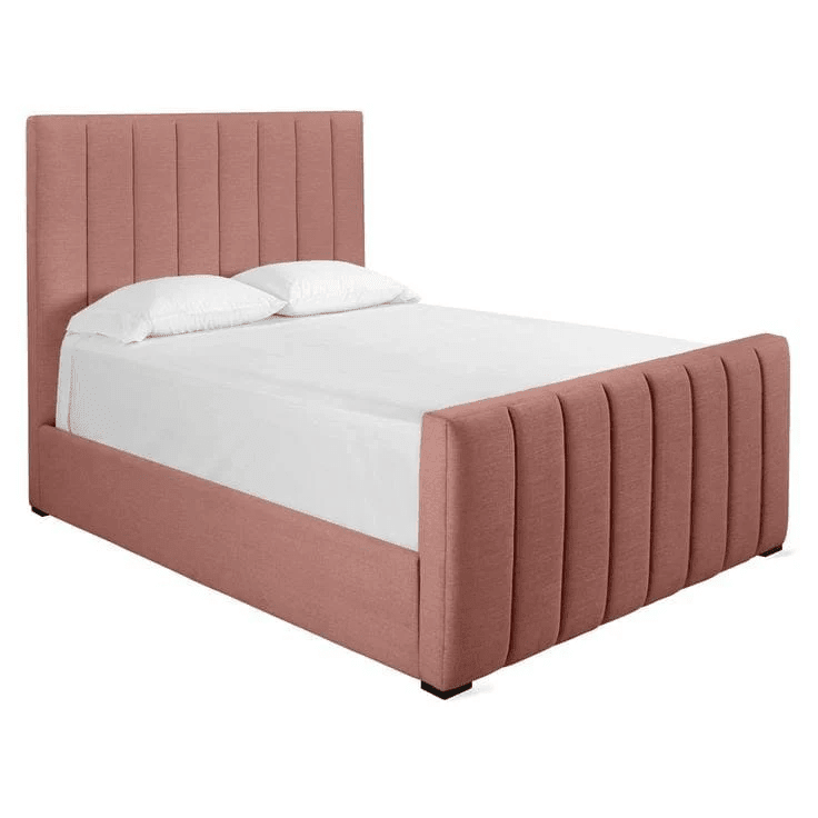 King bed wood and cashmere upholstery code bed5040 _