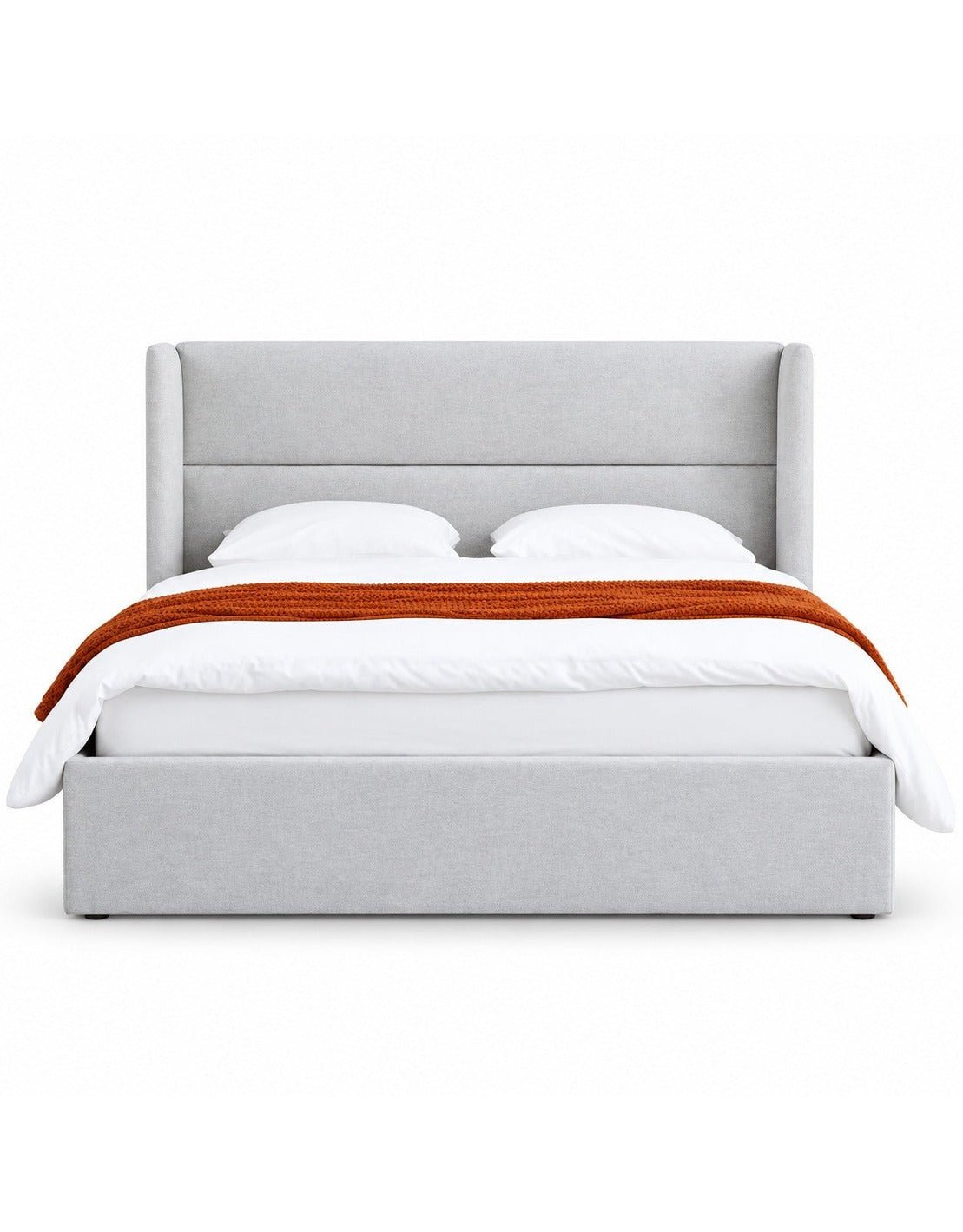 سرير كينج خشب و قطيفة رمادي كود bed5042 _